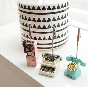 Miniature Figurine Clips - Phones and Typewriter