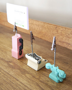 Miniature Figurine Clips - Phones and Typewriter