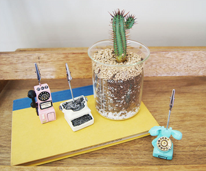 Miniature Figurine Clips - Phones and Typewriter