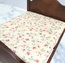 Load image into Gallery viewer, Miniature Pink Floral Antique Wood Bed
