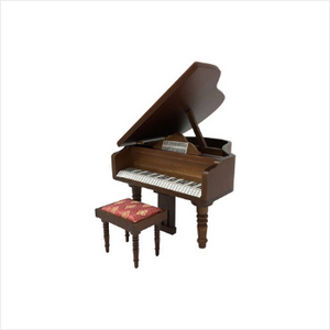 Miniature Wooden Piano and Stool
