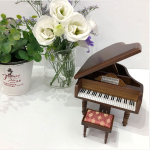 Miniature Wooden Piano and Stool