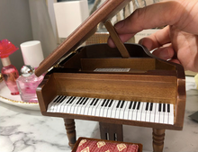 Load image into Gallery viewer, Miniature Wooden Piano and Stool