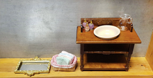 Load image into Gallery viewer, Miniature Vintage Wash Basin Vanity