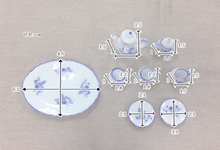 Load image into Gallery viewer, Blue and White Tea Set (10 pieces)