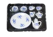 Load image into Gallery viewer, Blue and White Tea Set (10 pieces)