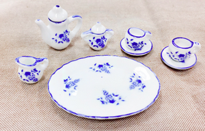 Blue and White Tea Set (10 pieces)