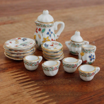Miniature 17 Piece Ceramic Tea Set