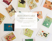Load image into Gallery viewer, Illustrated Mini Postcard - The Wind Blowing on Willows &amp; Secret Garden