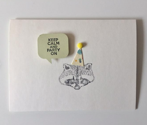 Party On Raccoon - Greeting Card