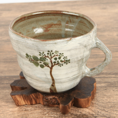 Buncheong Green Tree Ceramic Mug