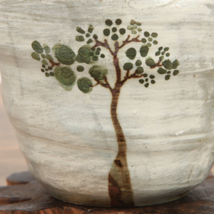 Buncheong Green Tree Ceramic Mug
