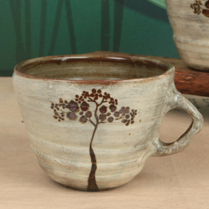 Buncheong Brown Tree Ceramic Mug