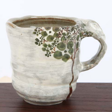 Buncheong Large Green Tree Ceramic Mug