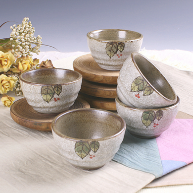 Buncheong Leaves And Fruit Cup Set