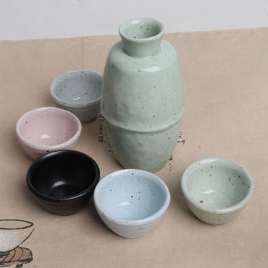 Five-Coloured Pastel Sake Set