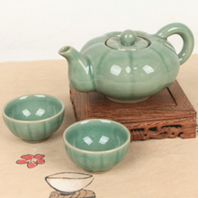 Load image into Gallery viewer, Celadon Pumpkin Tea Set