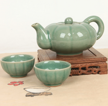 Load image into Gallery viewer, Celadon Pumpkin Tea Set