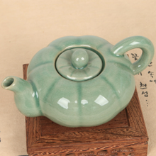 Load image into Gallery viewer, Celadon Pumpkin Tea Set