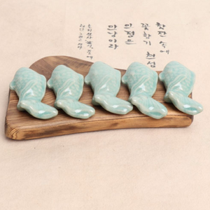 Celadon Fish 5P Chopstick Rest Set