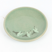 Load image into Gallery viewer, Round Celadon Crane Tea Cup with Saucer