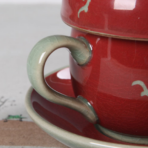 Celadon Jinsa Magnolia Tea Cup with Saucer