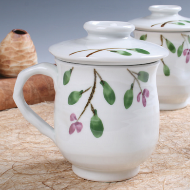 White Porcelain Wild Flower Mug