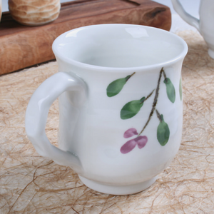 White Porcelain Wild Flower Mug