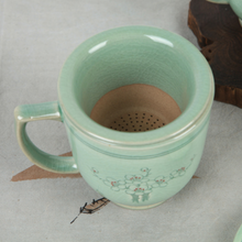 Load image into Gallery viewer, Celadon Plum Flower Mug