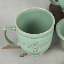 Load image into Gallery viewer, Celadon Plum Flower Mug