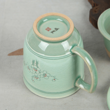 Load image into Gallery viewer, Celadon Plum Flower Mug