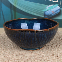 Load image into Gallery viewer, Large Deep Blue Ceramic Bowl