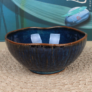 Large Deep Blue Ceramic Bowl