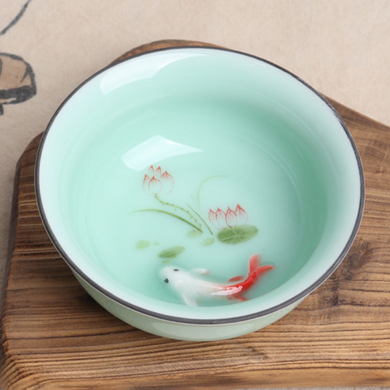 Koi Fish Wide Tea Cup