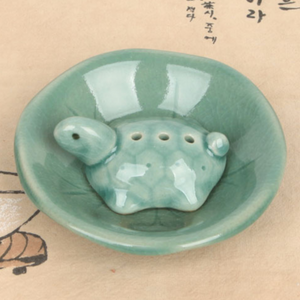 Celadon Turtle Incense Holder with Plate