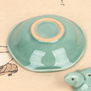 Celadon Turtle Incense Holder with Plate