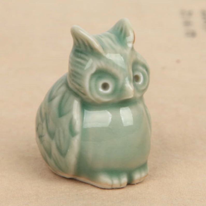 Celadon Owl Incense Holder