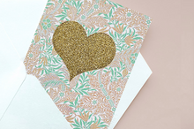 Load image into Gallery viewer, Mint Golden Heart - Card