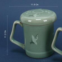 Load image into Gallery viewer, Celadon Crane Mug