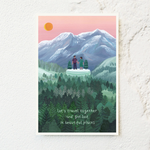 Postcard - "Let's travel together and get lost in beautiful places"
