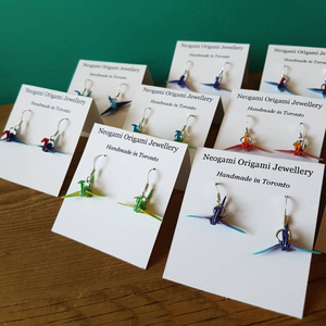 Neogami Origami Jewellery - Folded Crane Earrings