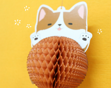 Load image into Gallery viewer, Honeycomb Ornament Card - Corgi