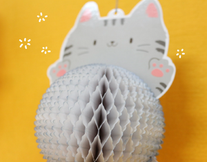 Honeycomb Ornament Card - Kitty Cat