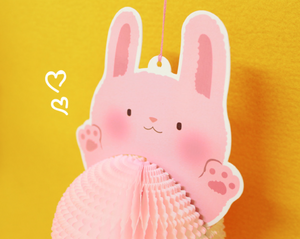 Honeycomb Ornament Card - Bunny