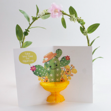 Load image into Gallery viewer, Honeycomb 3D Card - Healing Time Cactus