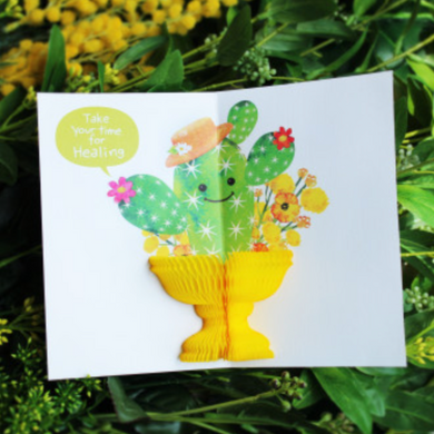 Honeycomb 3D Card - Healing Time Cactus