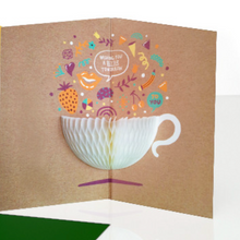Load image into Gallery viewer, Honeycomb 3D Card - Thank You Tea Cup