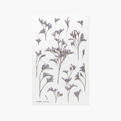 Pressed Flower Sticker - Misty Blue