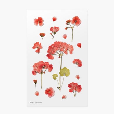 Pressed Flower Sticker - Geranium