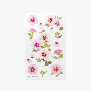 Pressed Flower Sticker - Rose of Sharon